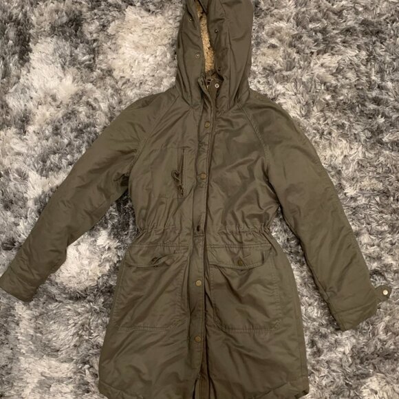 Label of Graded Goods Womens Jacket Long Sleeve Hooded Pockets Size M Green - Picture 1 of 7